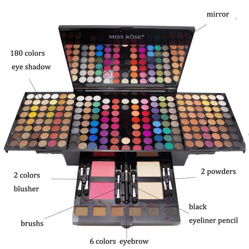 180-Color Eyeshadow & Blush Makeup Palette — Piano-Shaped Box